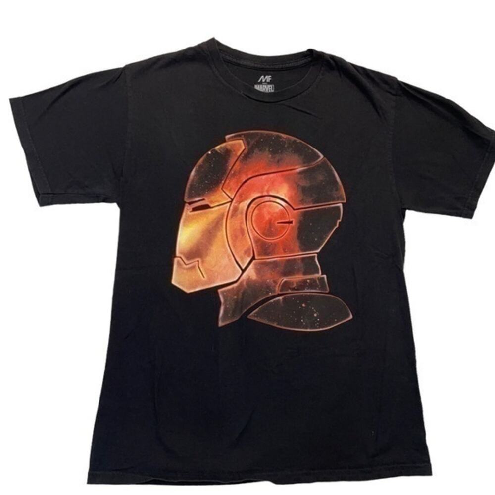 Marvel Avengers Iron Man T-shirt Men’s Medium Black Short Sleeve graphic tee Y2K